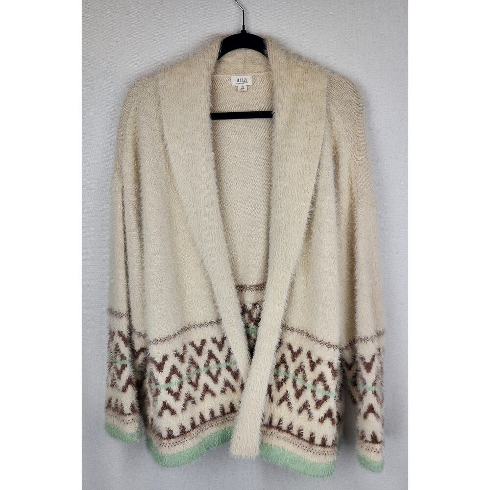 Ana Cardigan Womens 2x Eyelash Fuzzy Plush boho Aztec cabincore cozycore comfy